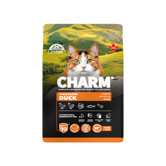 CHARM Protect10™ 超能精華無穀物農場鴨貓糧｜正面包裝（容量以選項為準）