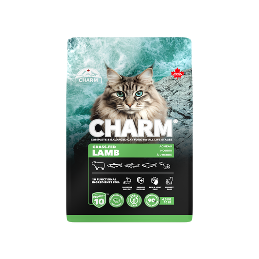 CHARM Protect10™ 超能精華無穀物草飼羊貓糧｜正面包裝（容量以選項為準）