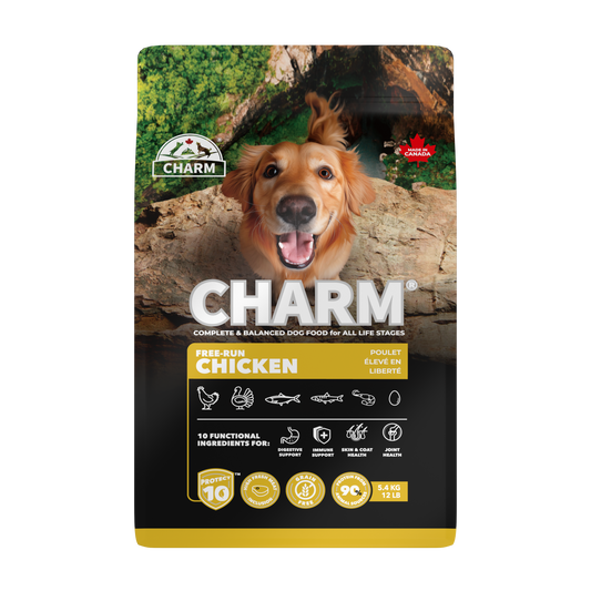 CHARM Protect10™ 超能精華無穀物走地雞狗糧｜正面包裝（容量以選項為準）
