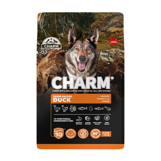 CHARM Protect10™ 超能精華無穀物農場鴨狗糧｜正面包裝（容量以選項為準）