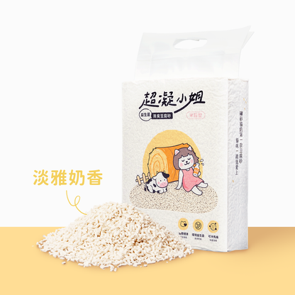 Lady N 超凝小姐 益生菌除臭豆腐砂米粒型｜淡雅奶香｜2.7kg 包裝正面