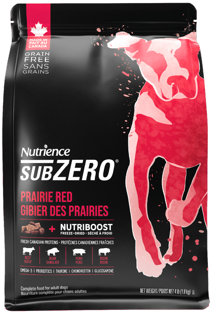 NUTRIENCE SubZero Prairie Red 鮮牛肝凍乾粒狗糧｜正面包裝（容量以選項為準）