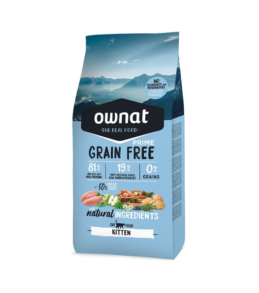 OWNAT PRIME 無穀物貓糧｜幼貓雞肉火雞配方｜正面包裝（容量以選項為準）